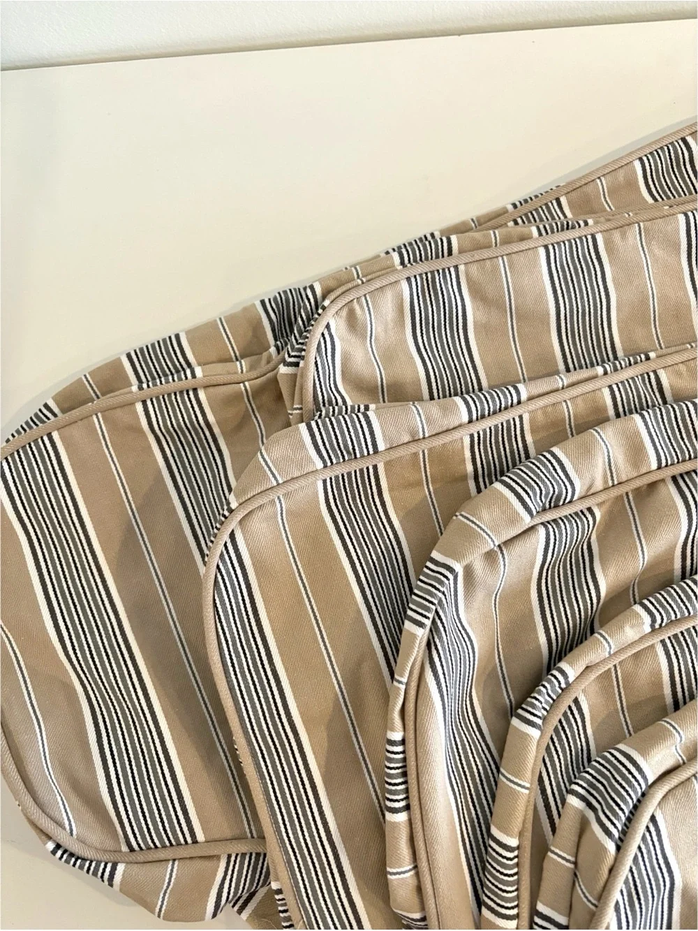 IKEA || Uppland Sofa Cushion Covers in Karlshov Beige Stripe Set of 6